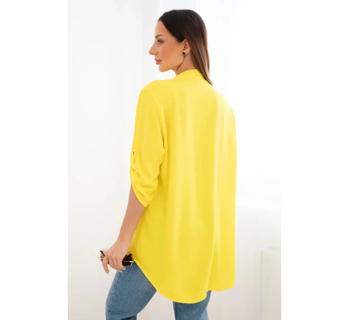 Blúzka s dlhším zadným dielom tmavo žltá