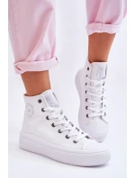 Damskie Wysokie Trampki Materiałowe Big Star LL274A183 Białe