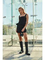 Dámske čižmy s ozdobným detailom na zips, čierne, Rileta