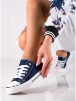 Komfortní dámské tenisky modré bez podpatku Komfortní dámské tenisky modré bez podpatku