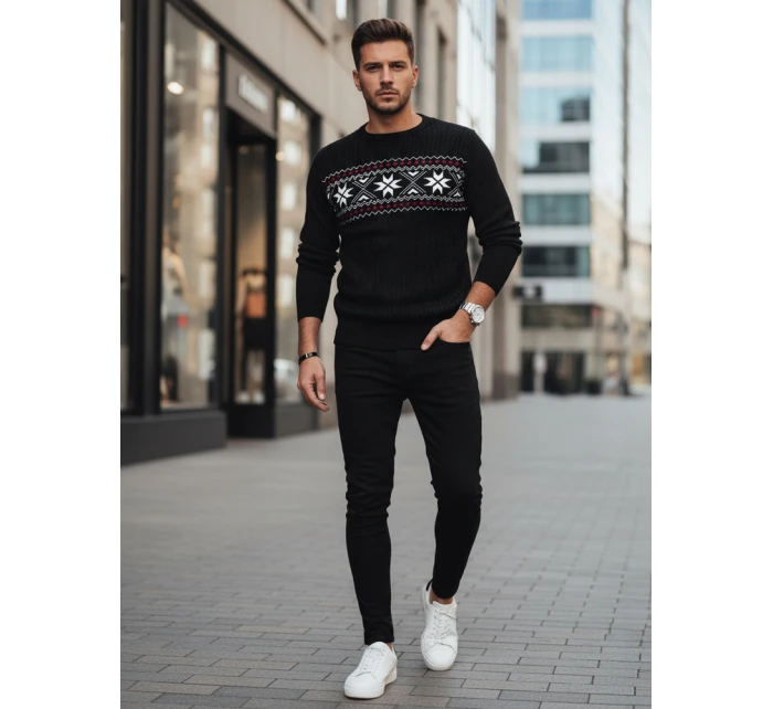 Pánský černý svetr Dstreet model 21982535 - FashionStreet Pánský černý svetr Dstreet model 21982535 - FashionStreet