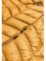 Dámska prešívaná bunda s kapucňou žltá (8916-c)