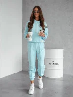 Súprava mikiny so stojačikom a nohavíc modrá (82162)