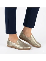 Kožené a šnurovacie barefoot topánky zlaté M.Daszynski OL38-2 Kožené a šnurovacie barefoot topánky zlaté M.Daszynski OL38-2