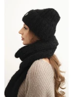 Dámský komplet čepice a z měkké příze černý model 21461088 - K-Fashion Dámský komplet čepice a z měkké příze černý model 21461088 - K-Fashion