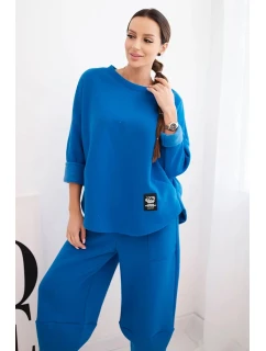 Dámska súprava zo silnejšieho materiálu so širokými nohavicami