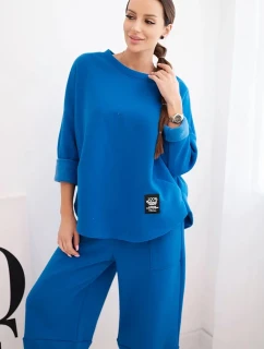 Dámska súprava zo silnejšieho materiálu so širokými nohavicami