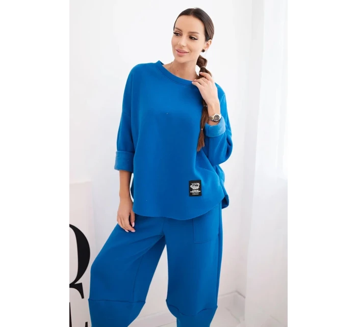 Dámska súprava zo silnejšieho materiálu so širokými nohavicami