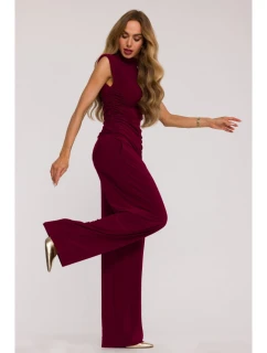 Souprava s topem a širokými kalhotami bordó model 21479337 - Moe