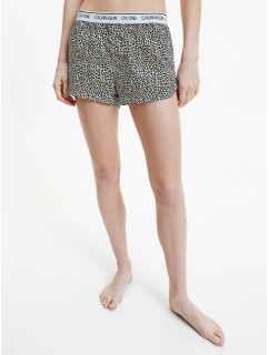 Dámske pyžamové šortky QS6437E - V4L Fialová so zvieracím vzorom - Calvin Klein