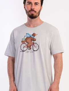 Pánská noční košile s krátkým rukávem Méďa na model 21362756 - Vienetta MAN