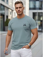 Pánske bavlnené tričko s malým potlačou v petrolovej farbe FashionStreet NX5131R Pánske bavlnené tričko s malým potlačou v petrolovej farbe FashionStreet NX5131R