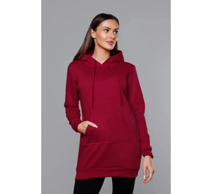 Dámská klokaní mikina ve vínové bordó barvě model 17789384 - J.STYLE Dámská klokaní mikina ve vínové bordó barvě model 17789384 - J.STYLE
