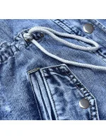 Svetlo modrý džínsový prehoz cez oblečenie s kapucňou (POP7011-K)