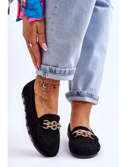 Dámské semišové mokasíny Černá model 21619608 - Boto