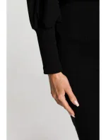 Pletené šaty v hladké černé model 17626025 - Moe