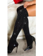 Dámske trblietavé podkolienky SH105 black - In-Stylefashion