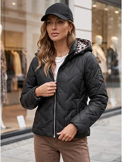 Dámska prechodná bunda s kapucňou, čierna, FashionStreet TY5773