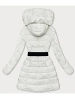 Péřová dámská zimní bunda v ecru barvě model 21245989 - LHD