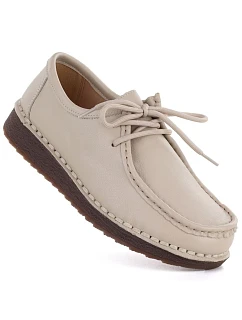 Dámske kožené mokasíny so šnurovaním béžovej farby Artiker 58C1519