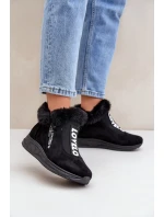 Sneakersy Botki Damskie Z Futerkiem Czarne Zeriana Sneakersy Botki Damskie Z Futerkiem Czarne Zeriana