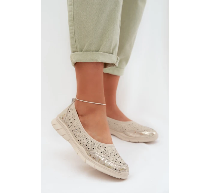 Bežové baleríny model 22027759 - EVENTO
