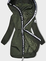 Dámska tenká bunda s ozdobným lemovaním khaki (1811-1)