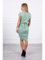 Šaty s obálkou dole tmavo mätové