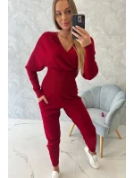 Dvojdielny sveter červený