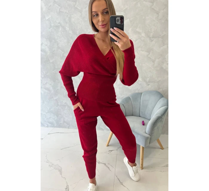 Dvojdielny sveter červený