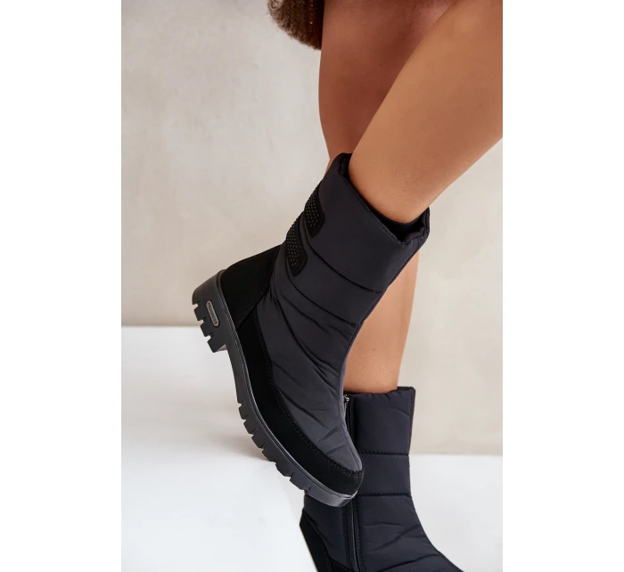 Damskie Śniegowce Na Zamek Progress PROGJ-21-16 Czarne