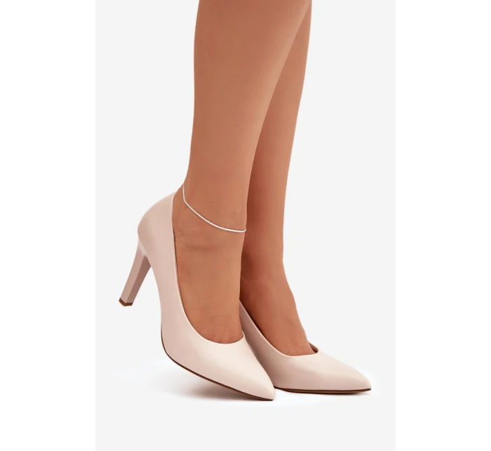 Kožené lodičky Sergio Leone 1446 světle béžové