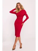 Asymetrické šaty s výstřihem model 20774223 červené - Moe