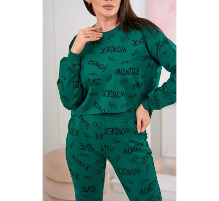 Súprava s nápismi zelenej farby