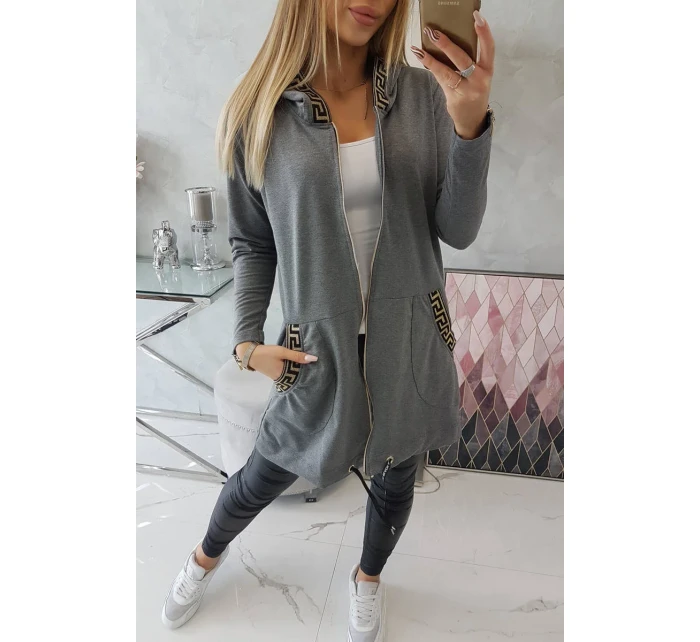 Mikina s ozdobnou páskou grafitová Mikina s ozdobnou páskou grafitová