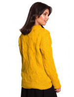 BK038 Plisovaný pletený sveter - medový