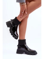 Dámské lesklé boty s černé model 20017259 - Kesi Dámské lesklé boty s černé model 20017259 - Kesi