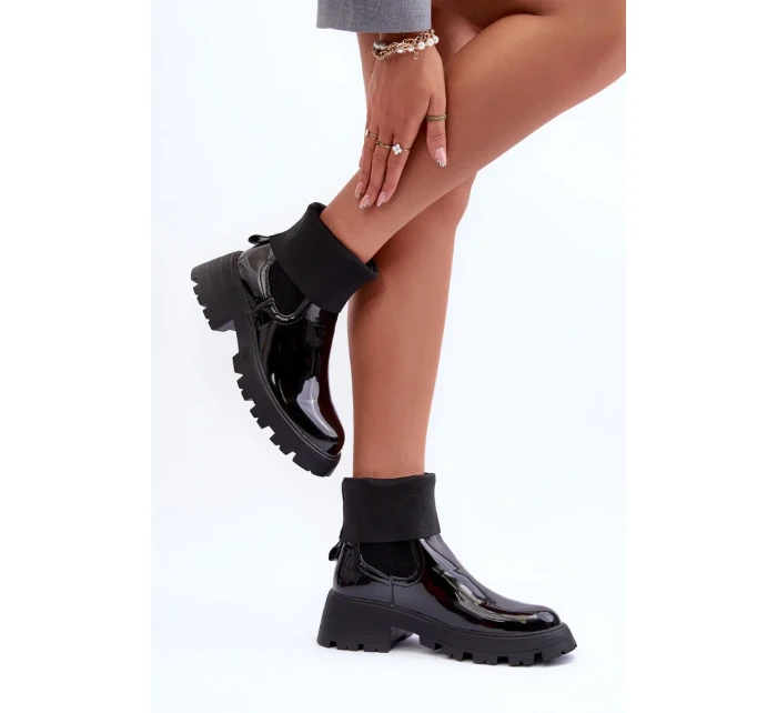 Dámské lesklé boty s černé model 20017259 - Kesi Dámské lesklé boty s černé model 20017259 - Kesi