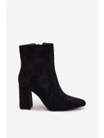 Dámske čižmy Pralina - zateplené, na stĺpikovom podpätku, čierne Dámske čižmy Pralina - zateplené, na stĺpikovom podpätku, čierne