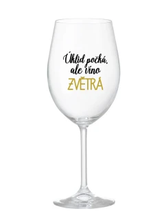 ÚKLID POČKÁ, ALE VÍNO ZVĚTRÁ - čirá sklenice na víno 350 ml