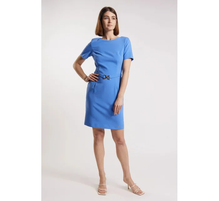 Dámske šaty s opaskom DRE0270-M12 chrpová - Monnar