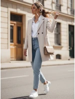 dámský oversize kabát dlouhý béžový Dstreet model 21981934 - FashionStreet dámský oversize kabát dlouhý béžový Dstreet model 21981934 - FashionStreet