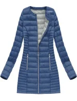 Dlouhá světle modrá prošívaná bunda model 5837772 - DREAM STONE