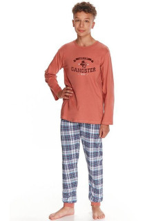 Chlapčenské pyžamo Enzo tehlové s potlačou