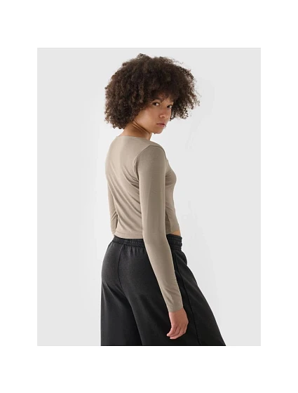 Dámské hladké tričko s dlouhým rukávem model 21431878 - 4F