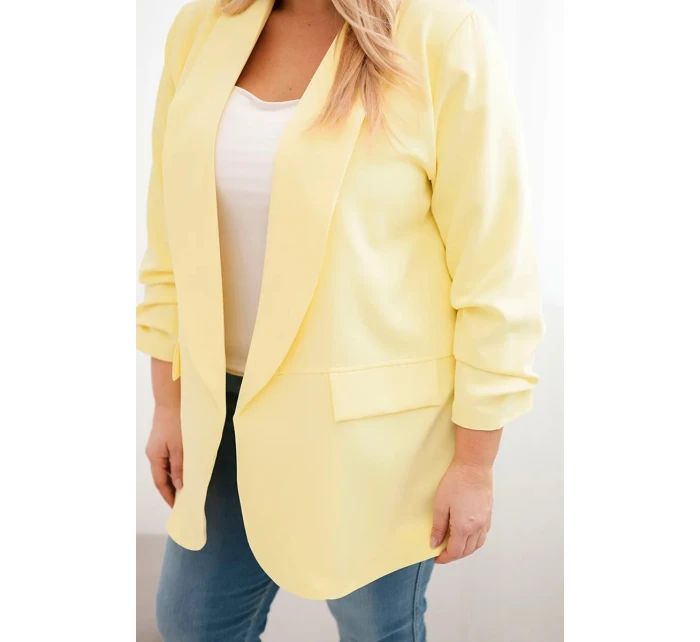 Dámská elegantní velikost Plus Size bunda žlutá
