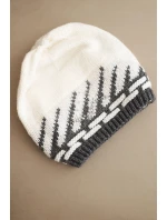 Dámská zimní čepice vlněná s krystaly a vzorem model 21859357 mocca - K-Fashion