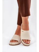 Dámské žabky na platformě Big Star model 21690727 Beige - Big Star Shoes Dámské žabky na platformě Big Star model 21690727 Beige - Big Star Shoes