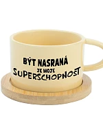 Byť naštvaný je moja nadprirodzená vlastnosť - žltý hrnček s makrónkou 200 ml