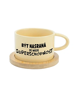 Byť naštvaný je moja nadprirodzená vlastnosť - žltý hrnček s makrónkou 200 ml